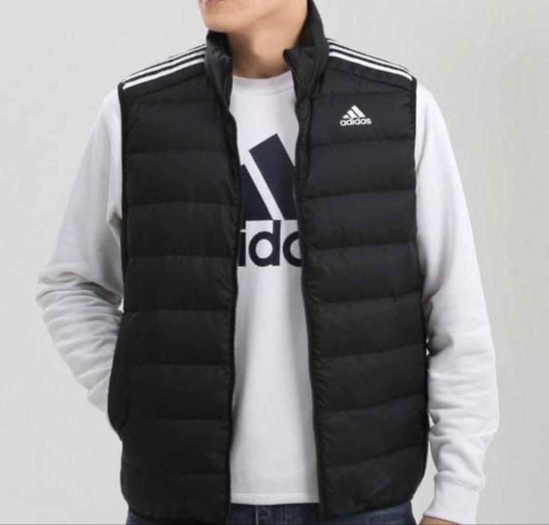 サ*認様 新品アディダスadidasエッセンシャルズ ダウンベストゴルフ軽量ブラ