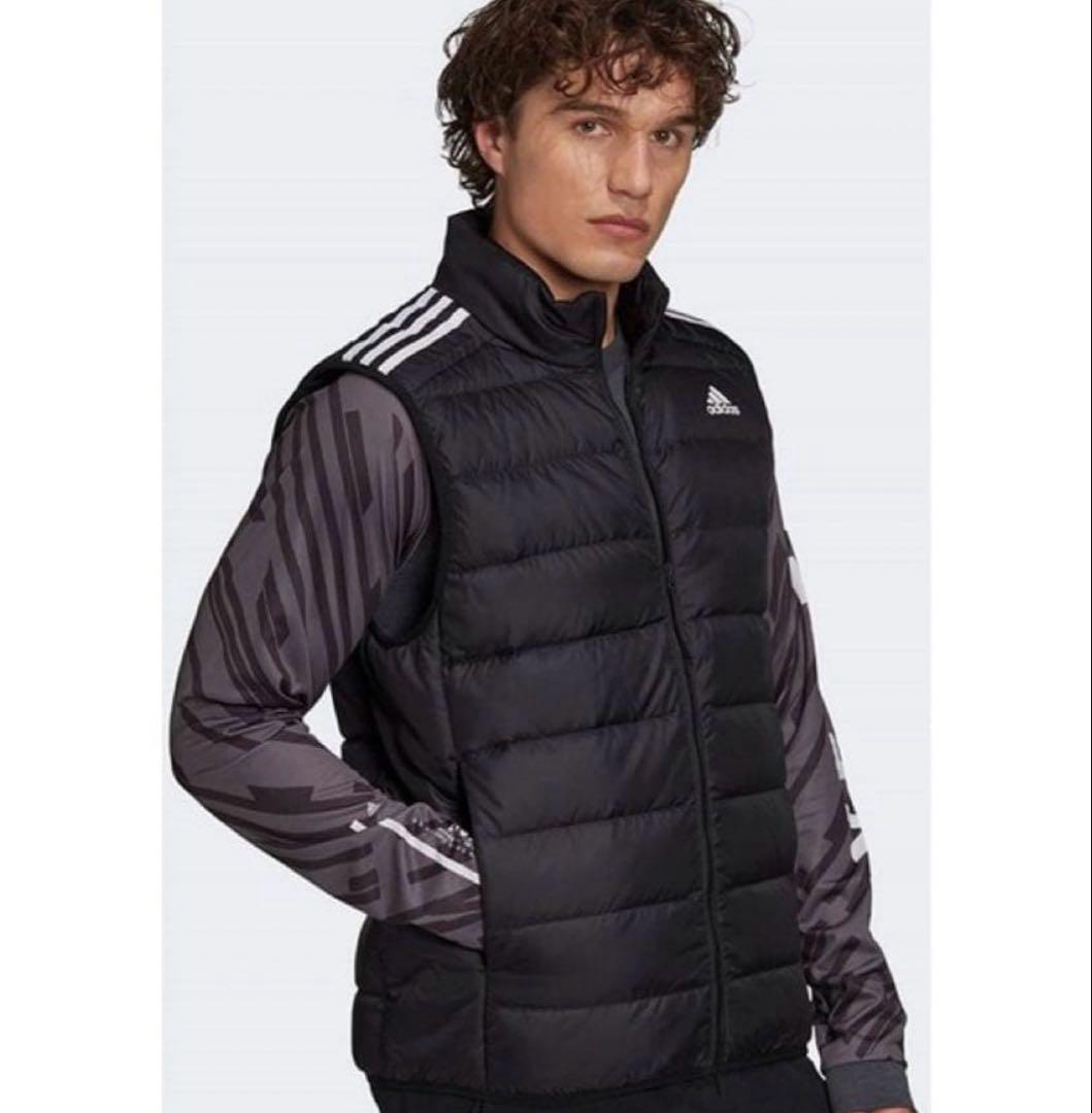 サ*認様 新品アディダスadidasエッセンシャルズ ダウンベストゴルフ軽量ブラ
