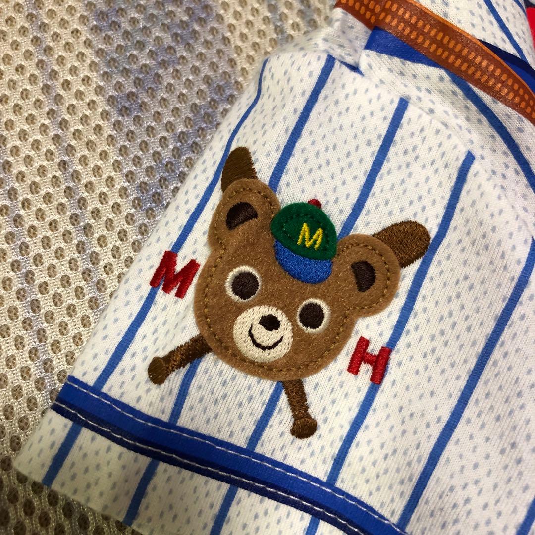 メッシ ミキハウス プッチーくん 豪華 だまし絵Tシャツ 野球 80