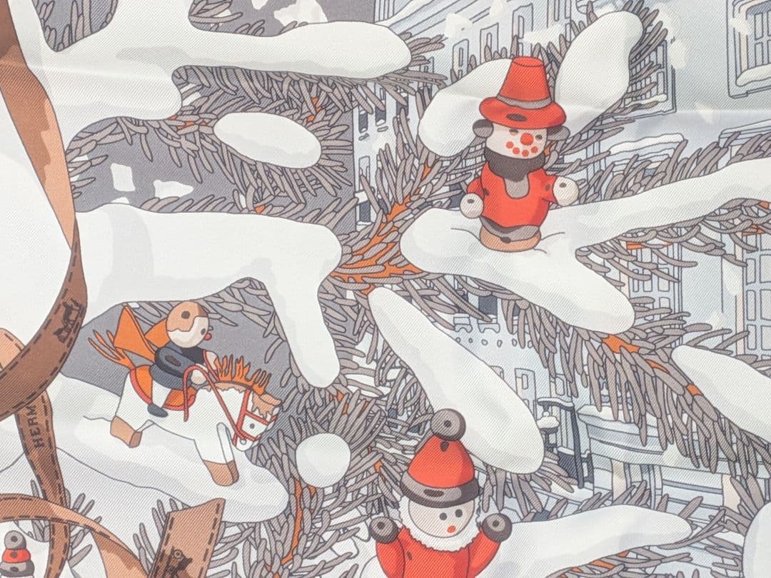 M368 HERMES　エルメス　カレ45 24番地のクリスマス　美品　正規品