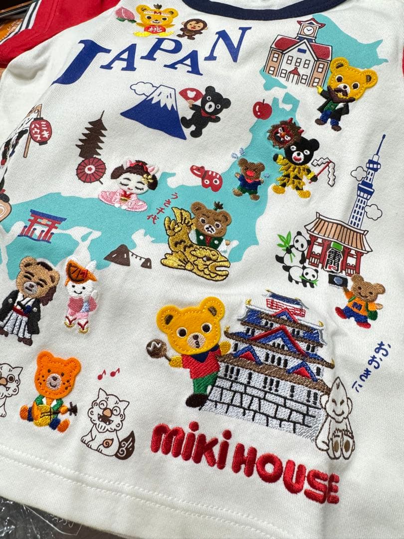 ミキハウス　新品プレミアムTシャツ　日本地図 日本製　80 限定