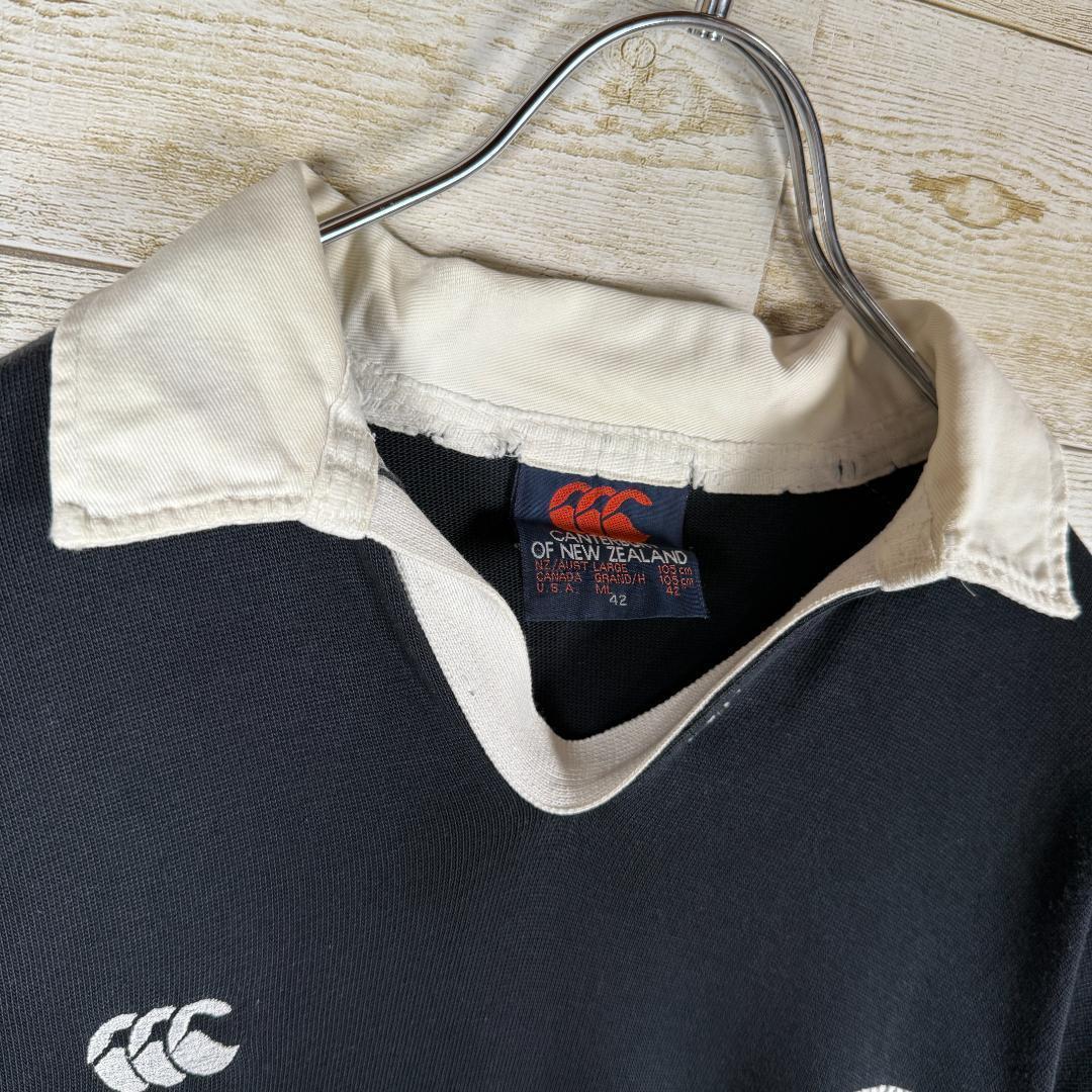 CANTERBURY ALL BLACKS ラガーシャツ 黒 白襟