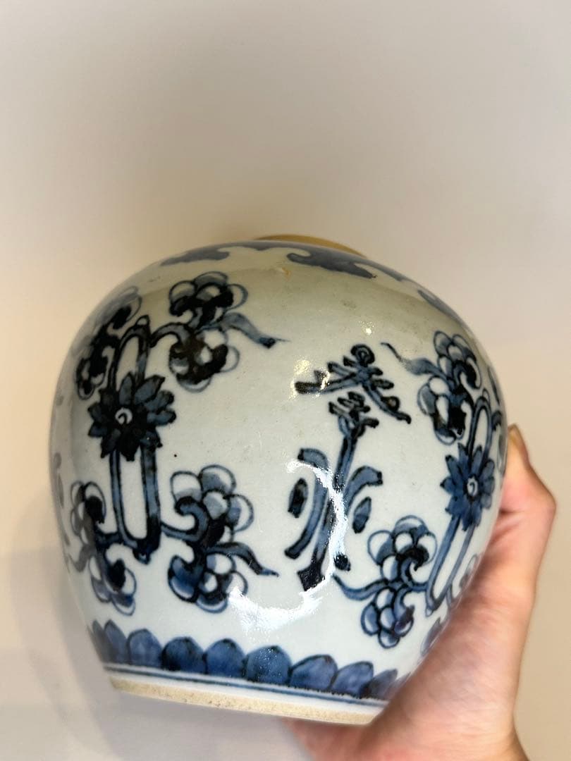 清時代 染付壺　青花壺　染付 中国古董 骨董