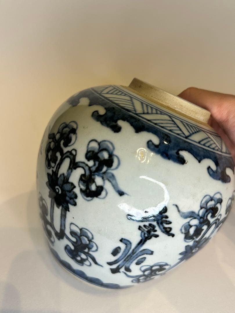 清時代 染付壺　青花壺　染付 中国古董 骨董