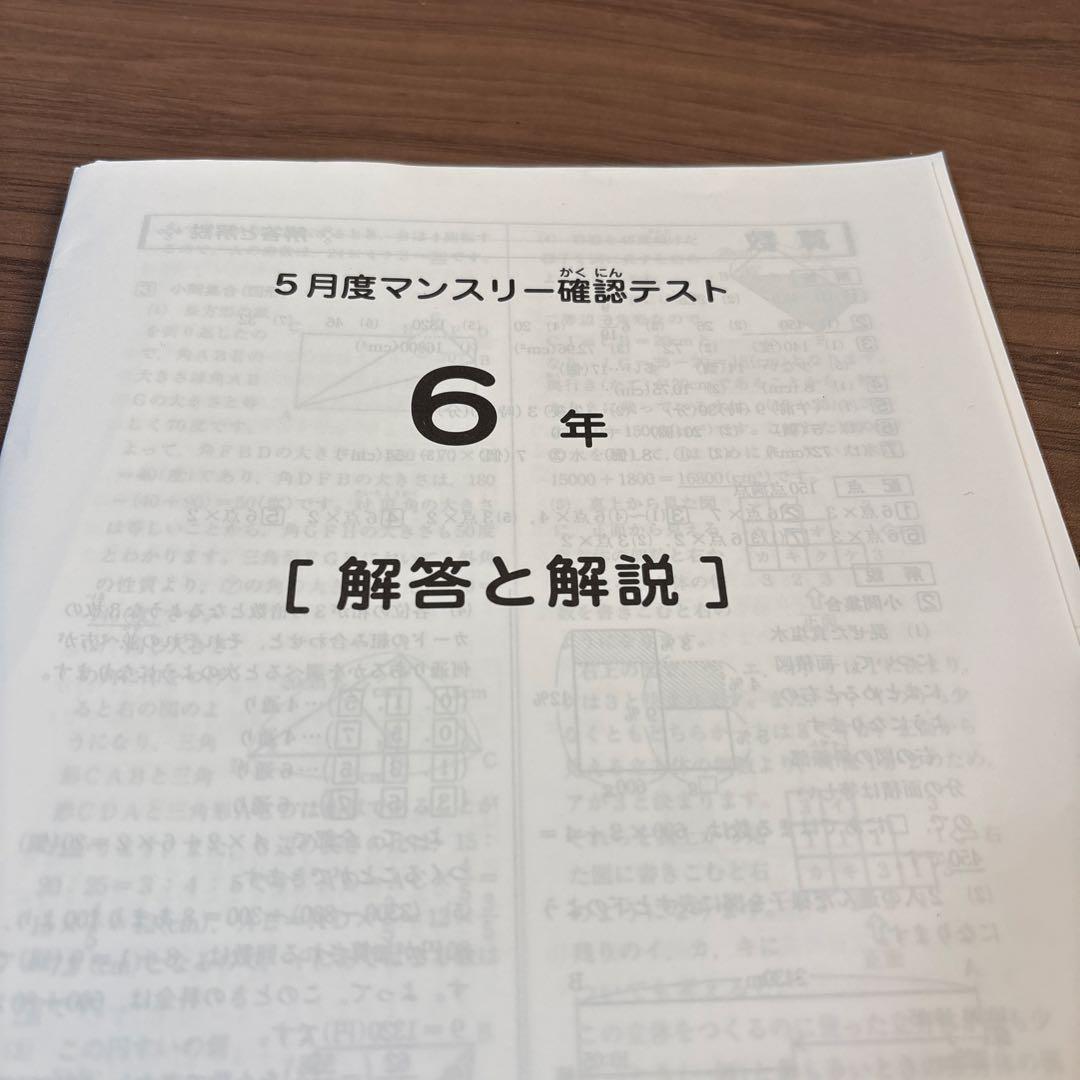 原本！6年2024年5月度マンスリー確認テスト　サピックス　成績資料付き