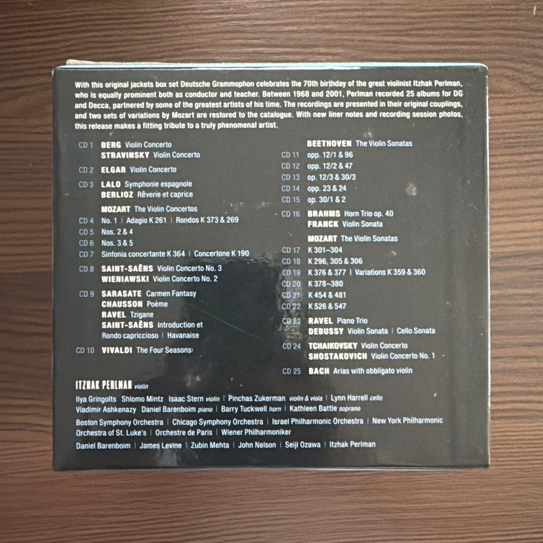 【25CD】パールマン、グラモフォン録音全集　小澤、バレンボイム、メータほか