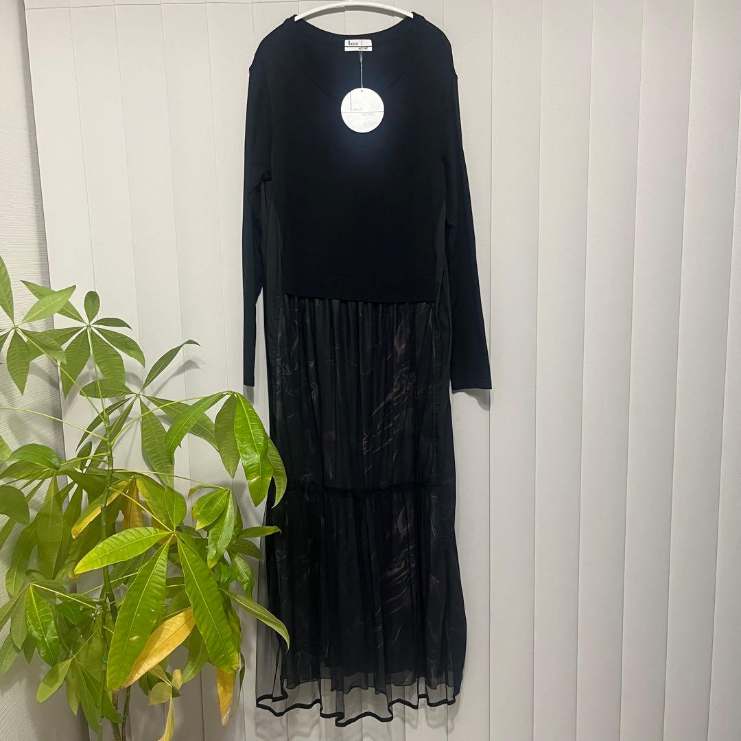 Rittan Mom LASUD【新品】異素材シアーレイヤードワンピース