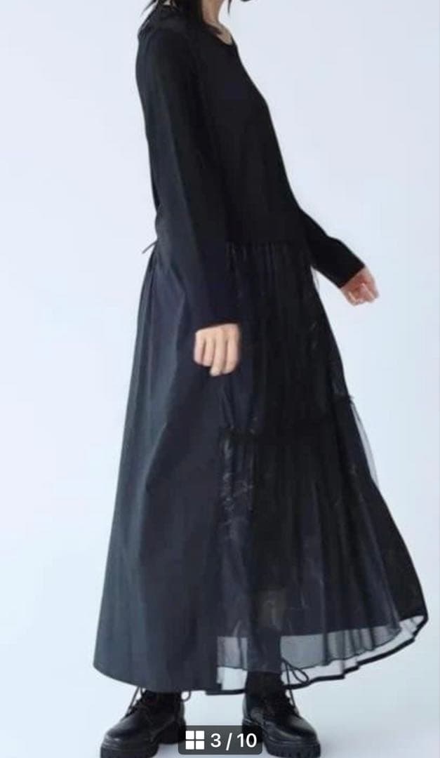 Rittan Mom LASUD【新品】異素材シアーレイヤードワンピース
