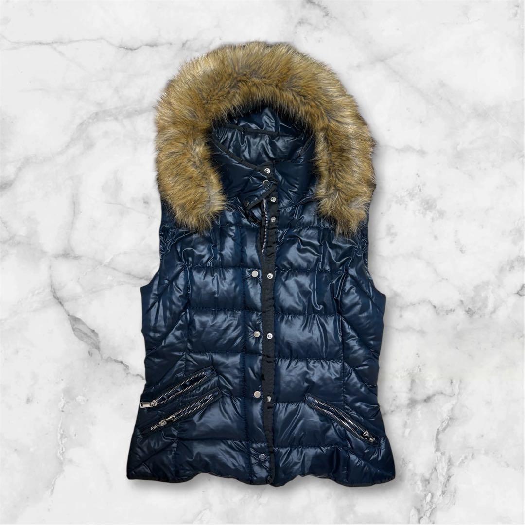 ZARA ファーダウンベスト y2k flexwitme 平成ギャル グランジ