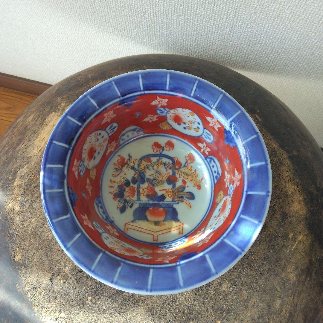 古伊万里 色絵 盃洗 色絵 高杯 花器 鉢 アンティーク 骨董品 飾り鉢