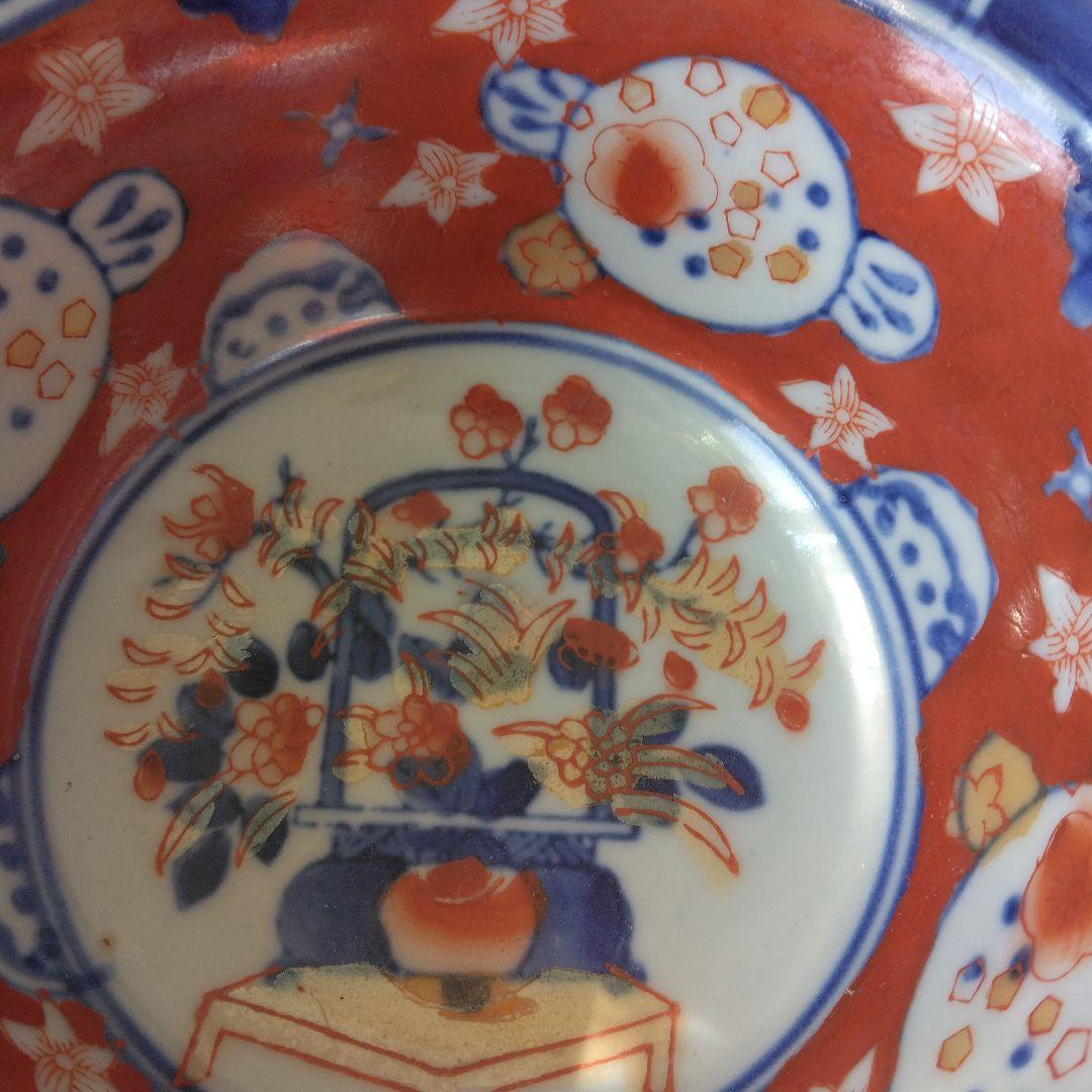 古伊万里 色絵 盃洗 色絵 高杯 花器 鉢 アンティーク 骨董品 飾り鉢