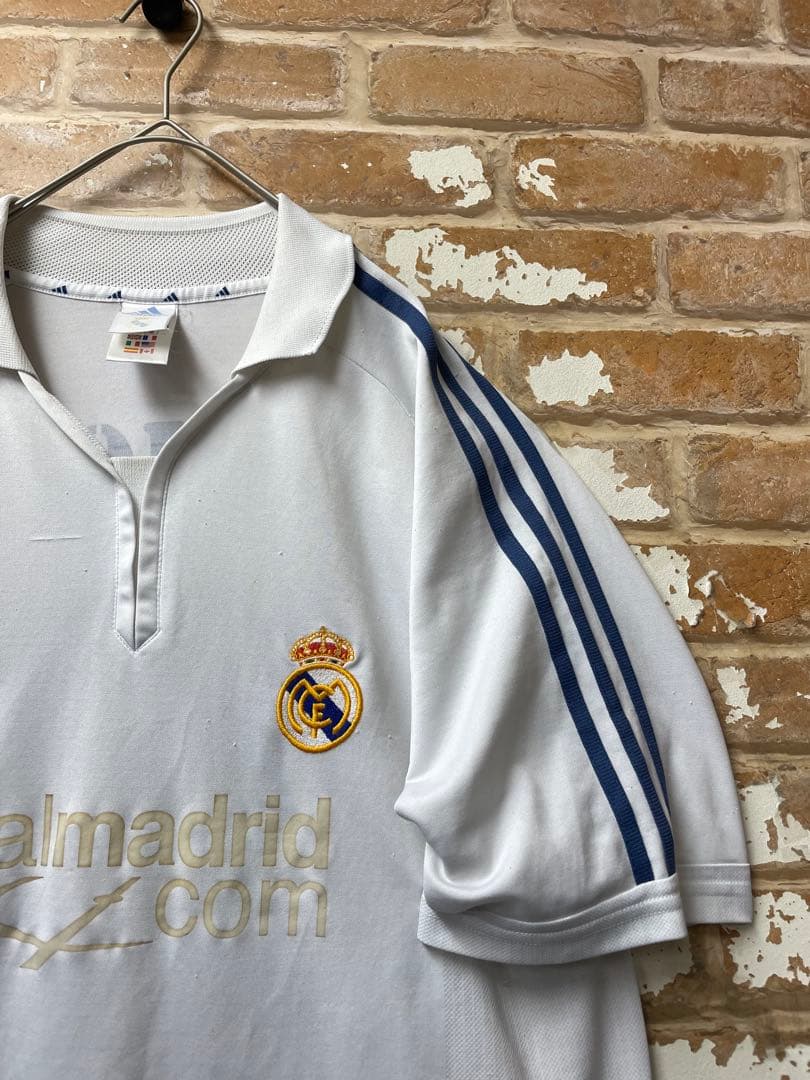 90s adidas レアル・マドリード　ユニフォーム　ルイスフィーゴ　刺繍　白