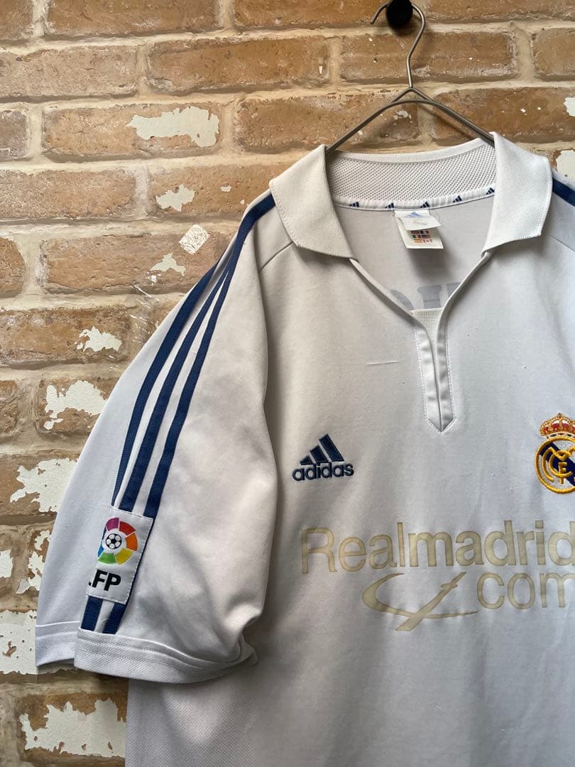 90s adidas レアル・マドリード　ユニフォーム　ルイスフィーゴ　刺繍　白