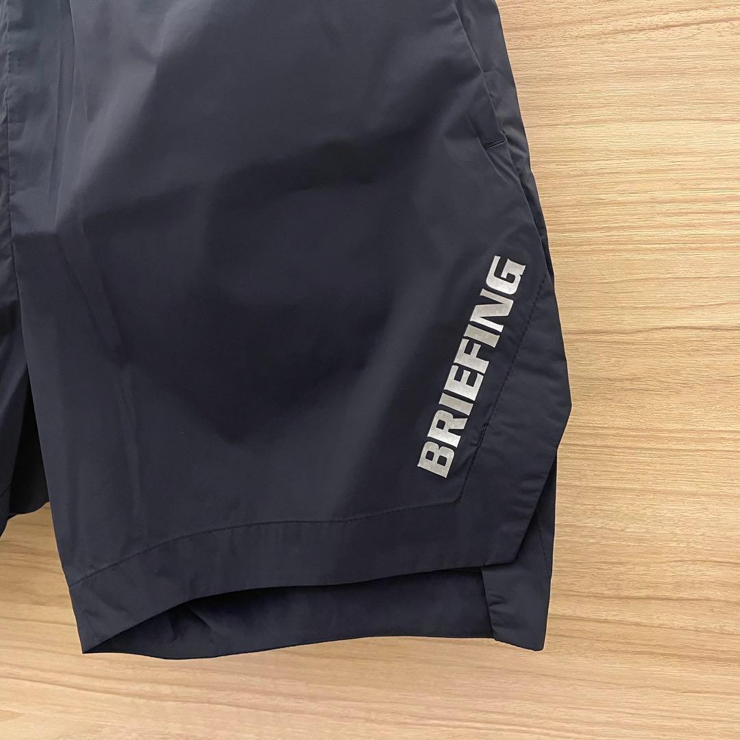 新品★27,500円 BRIEFING ストレッチショートパンツ 黒×銀ロゴ Ｓ