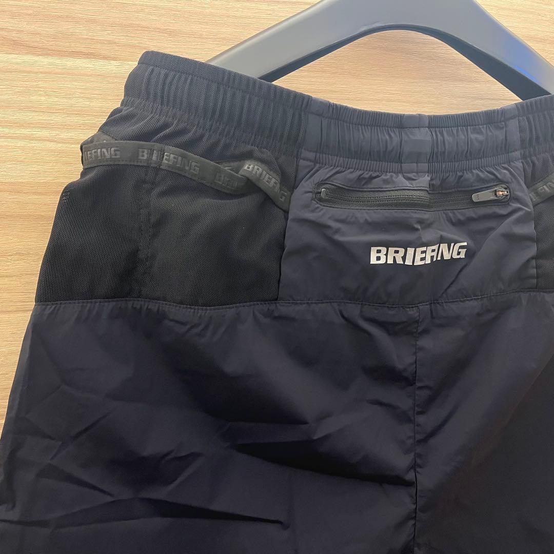 新品★27,500円 BRIEFING ストレッチショートパンツ 黒×銀ロゴ Ｓ