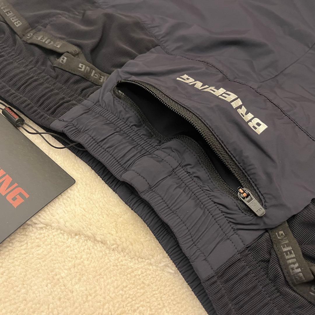 新品★27,500円 BRIEFING ストレッチショートパンツ 黒×銀ロゴ Ｓ