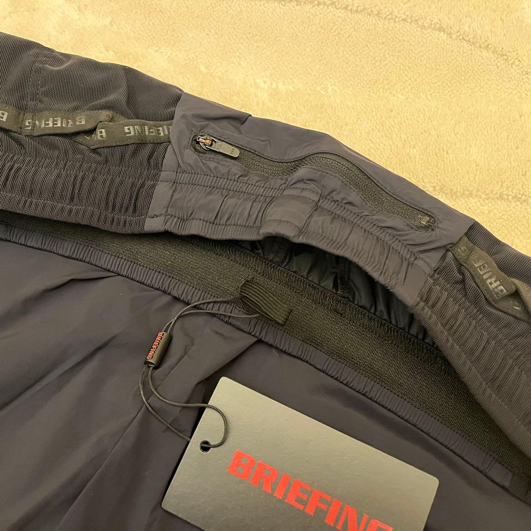 新品★27,500円 BRIEFING ストレッチショートパンツ 黒×銀ロゴ Ｓ