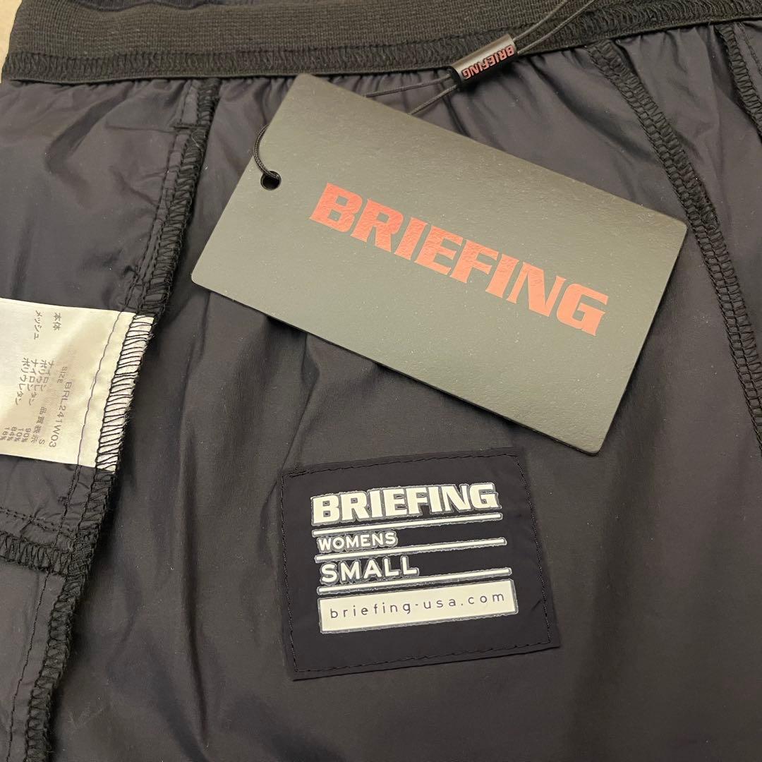 新品★27,500円 BRIEFING ストレッチショートパンツ 黒×銀ロゴ Ｓ