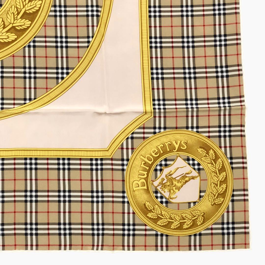 美品 Burberry's バーバリーズ ノバチェック シルク スカーフ