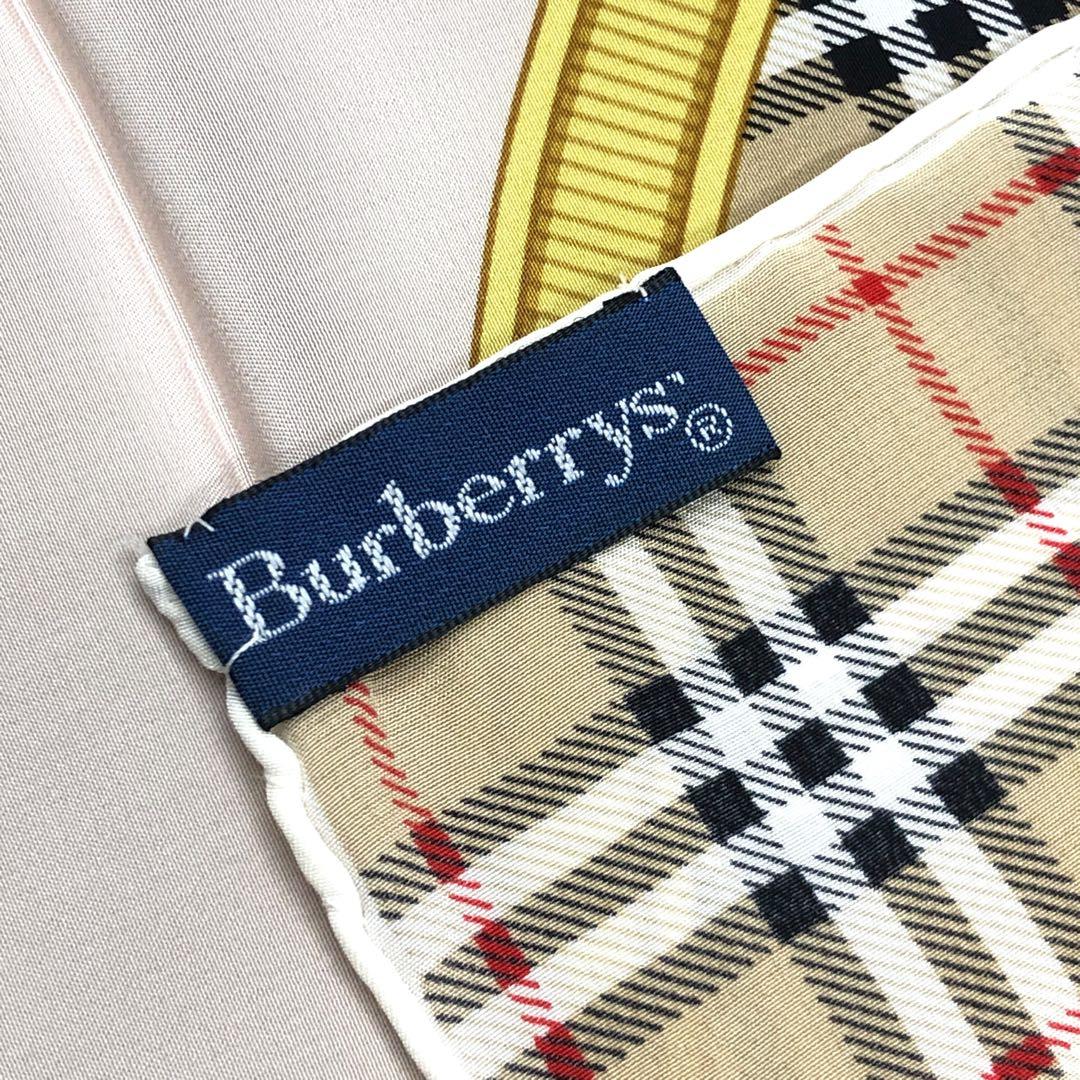 美品 Burberry's バーバリーズ ノバチェック シルク スカーフ