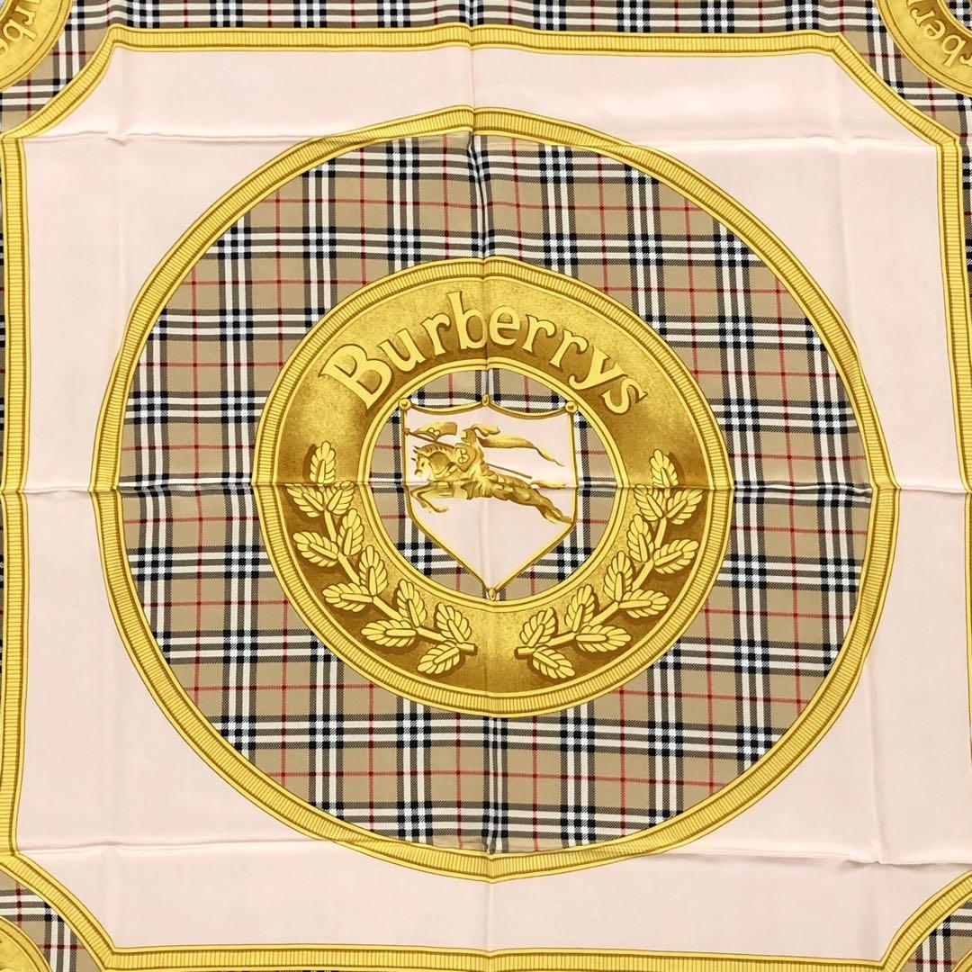 美品 Burberry's バーバリーズ ノバチェック シルク スカーフ