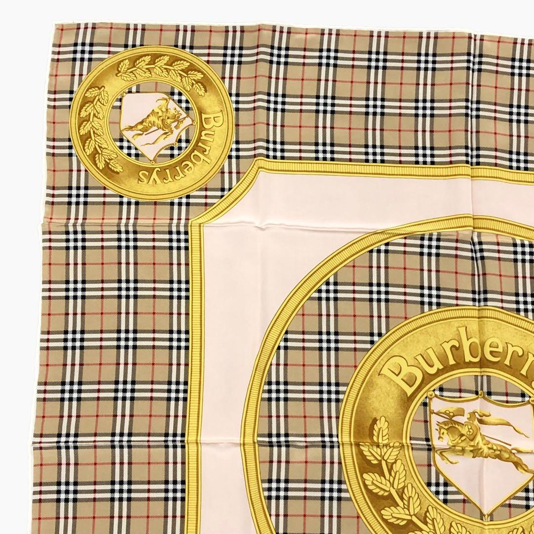 美品 Burberry's バーバリーズ ノバチェック シルク スカーフ