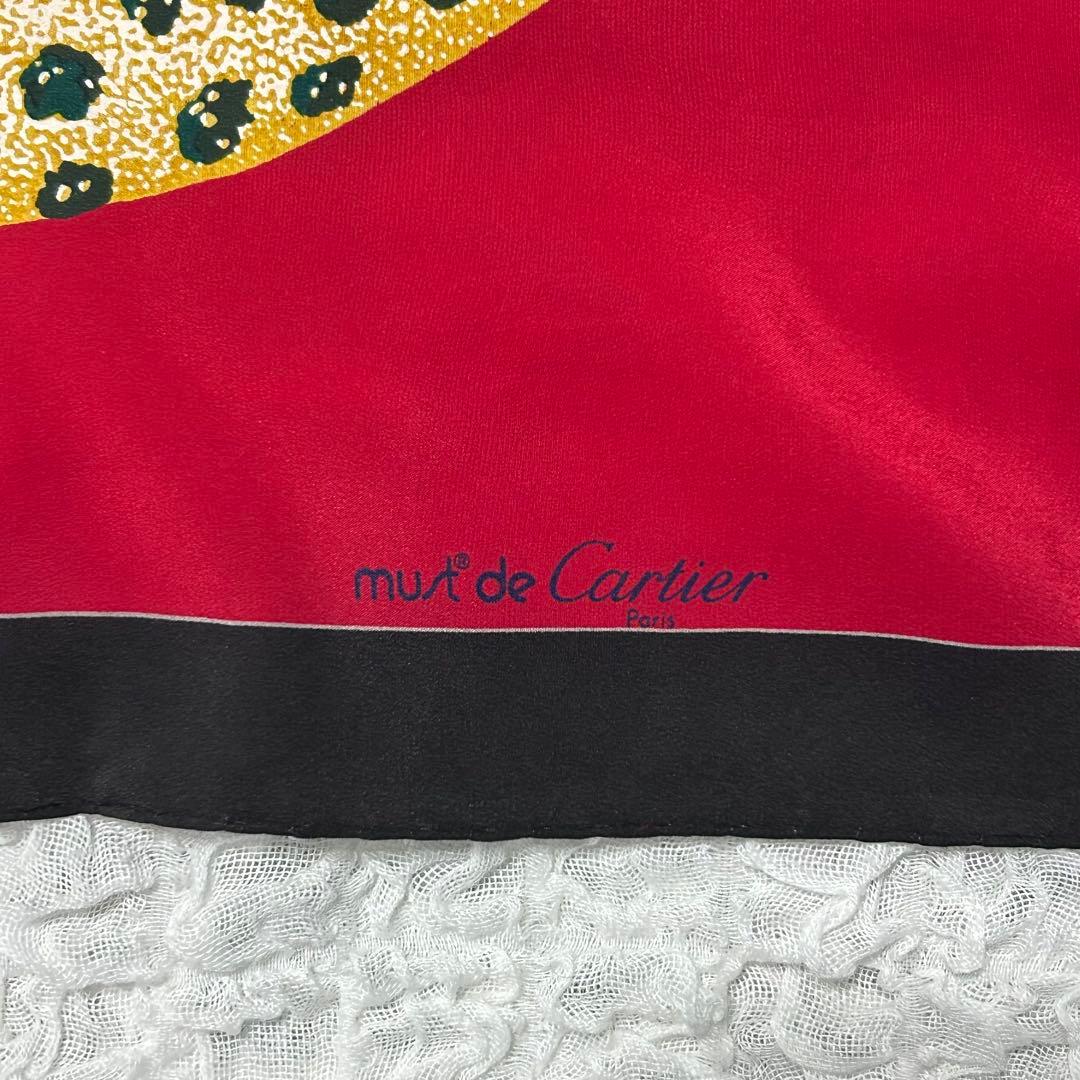 ✻Cartier✻ シルク スカーフレオパード柄 ヴィンテージ
