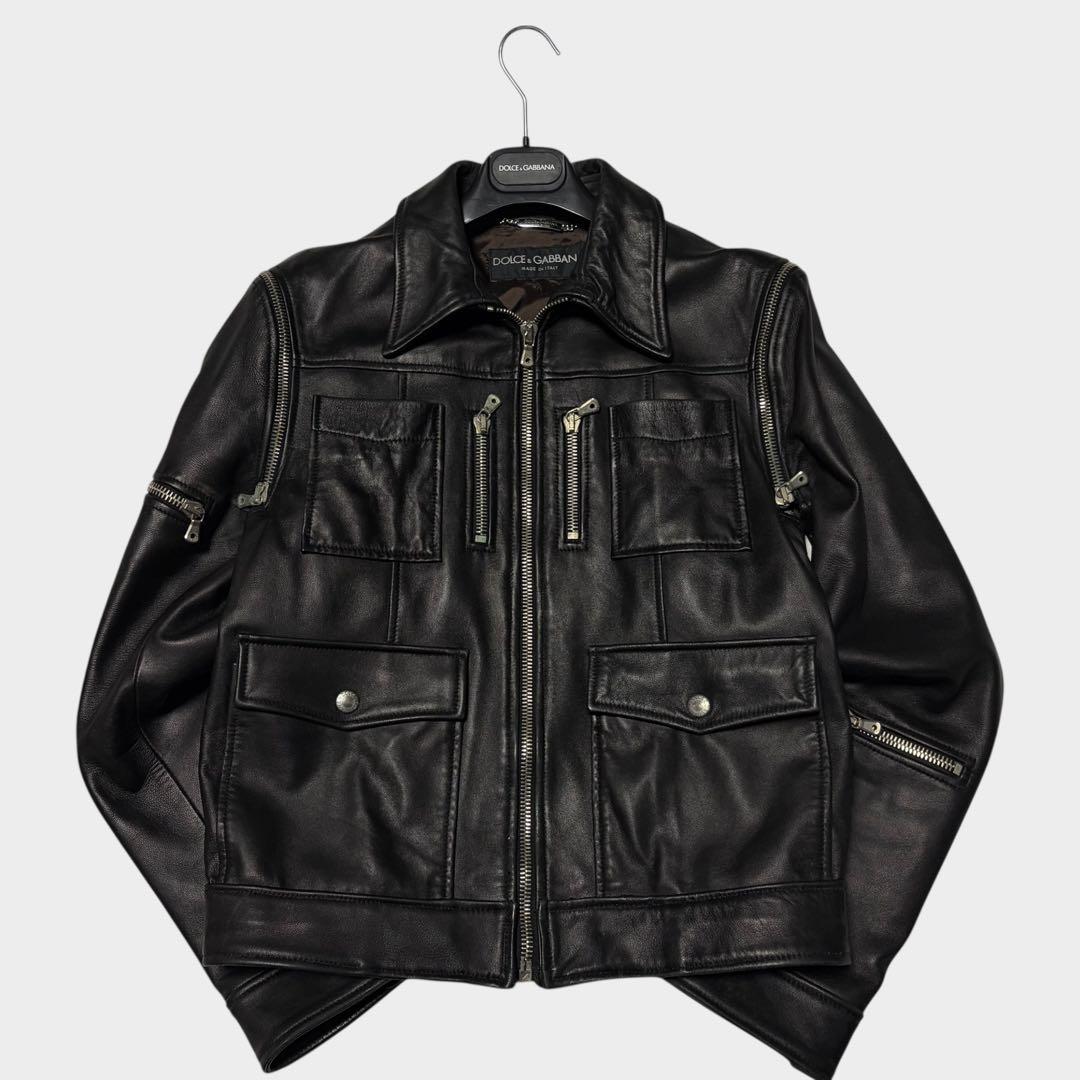 ジャケット・アウター 00's DOLCE&GABBANA Multi Zip Leather 46