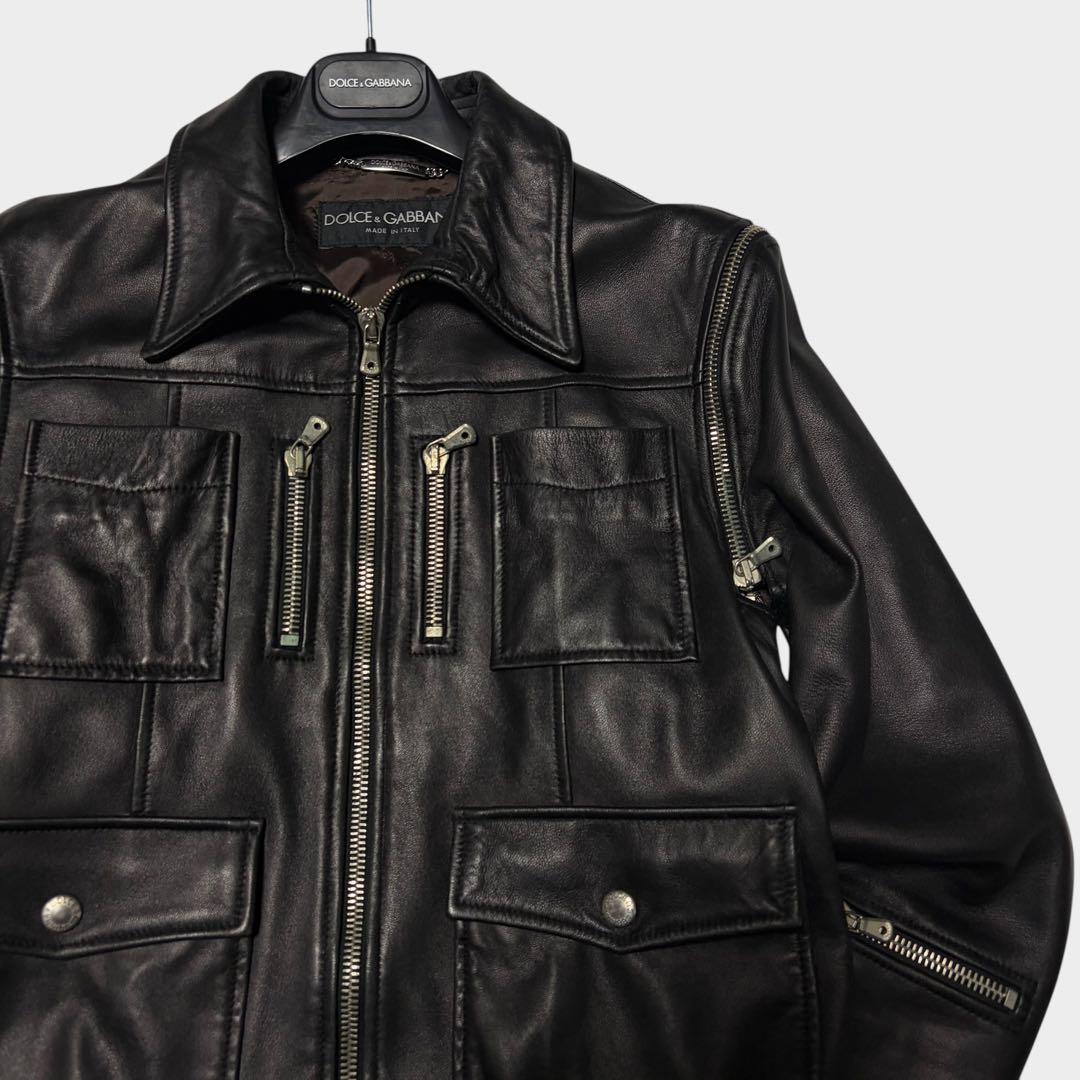 ジャケット・アウター 00's DOLCE&GABBANA Multi Zip Leather 46