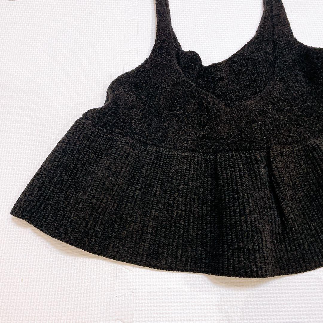 美品 ミースロエ　完売商品　モールペプラムニットビスチェ　黒