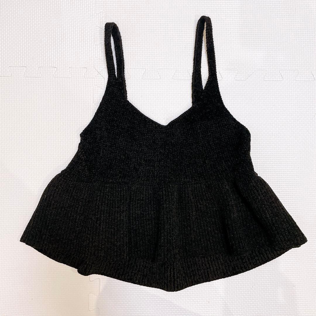 美品 ミースロエ　完売商品　モールペプラムニットビスチェ　黒