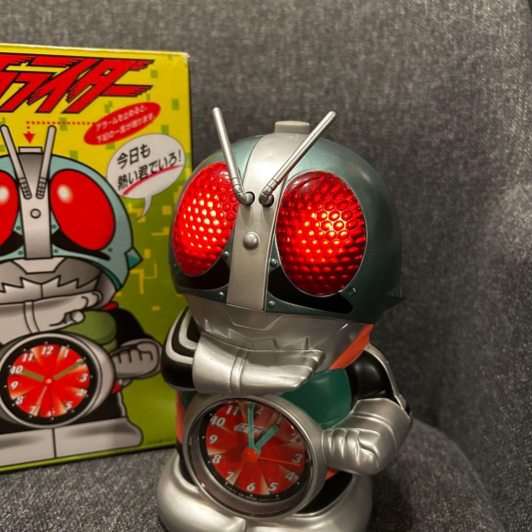 リズム時計工業　仮面ライダー１号　目覚まし時計　簡易動作確認済　本郷猛　藤岡弘