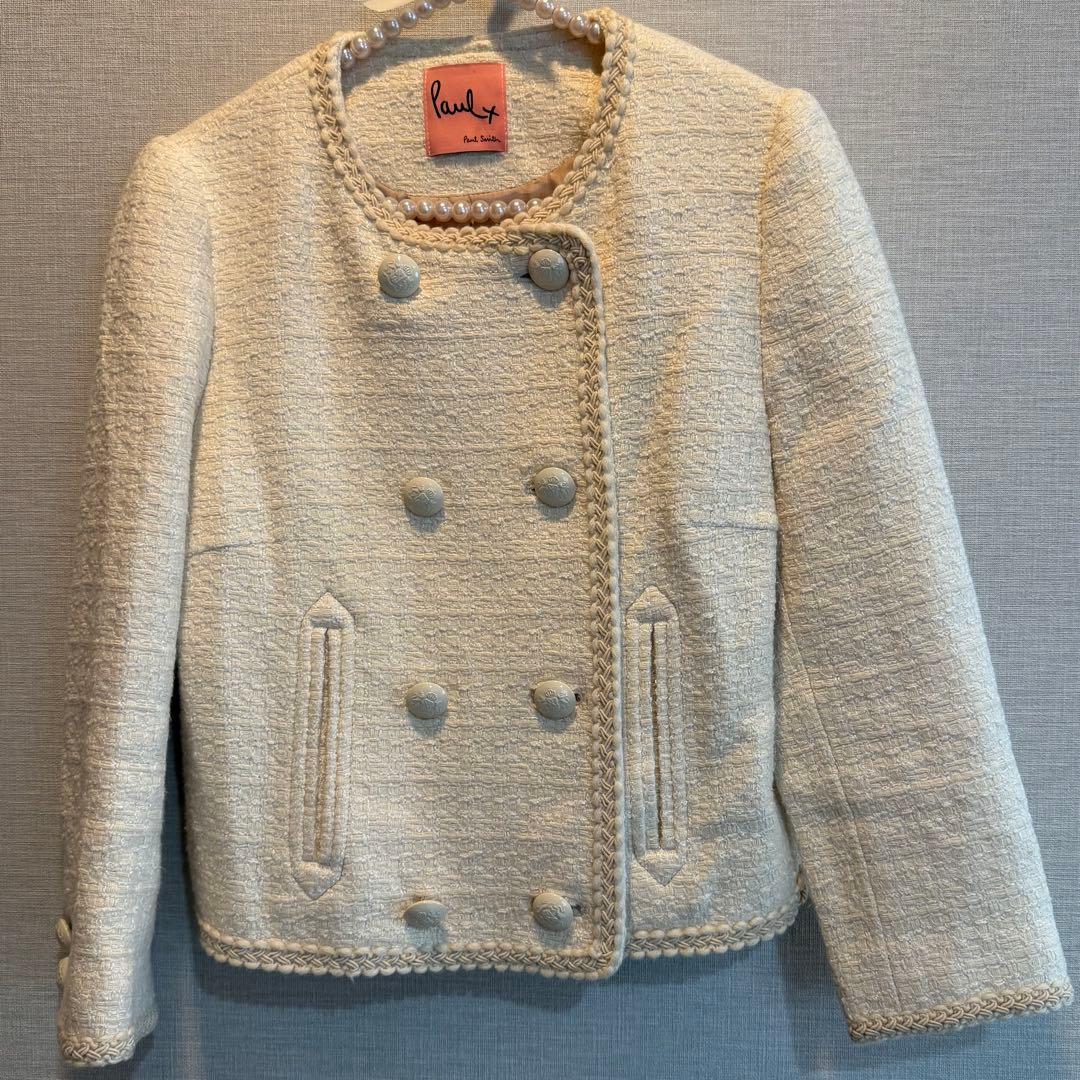Paul Smith ノーカラージャケット アイボリー　ボールスミス