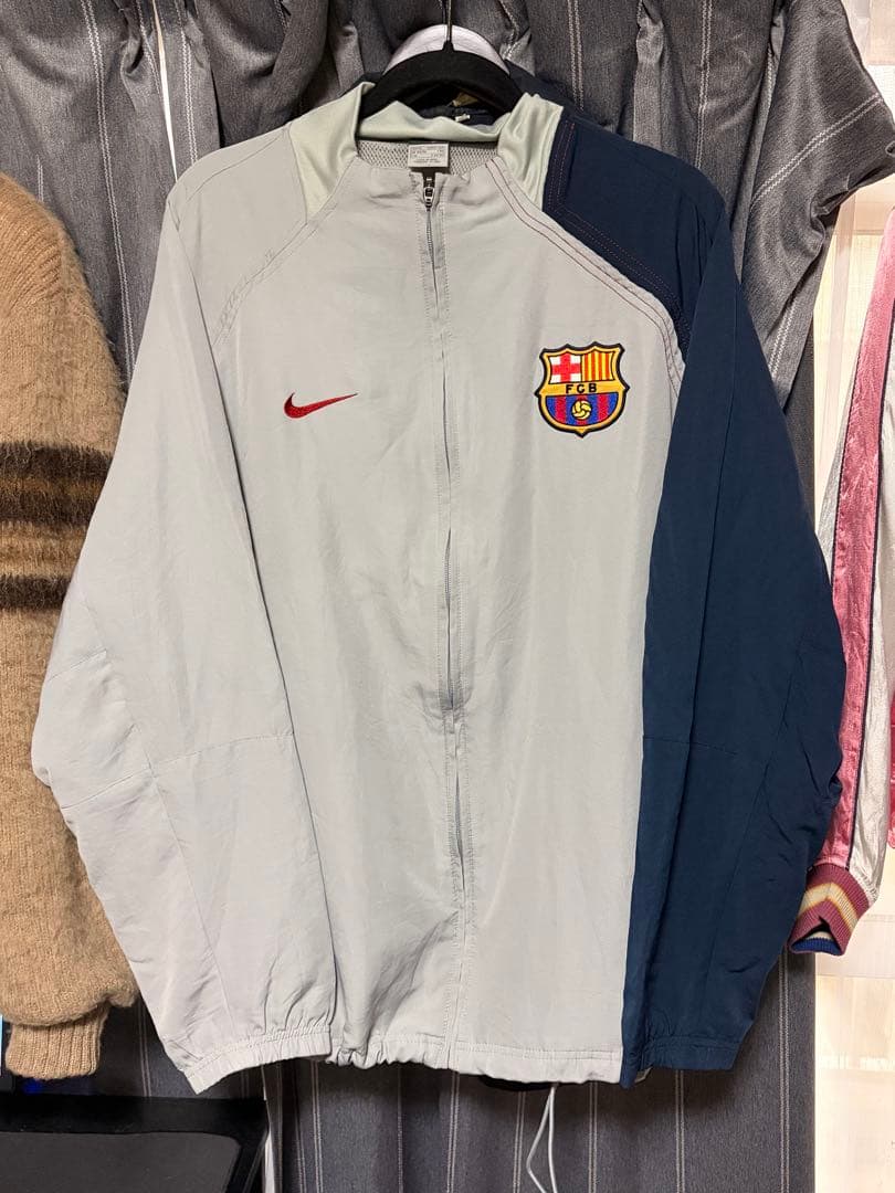 00s NIKE FCバルセロナ トラックジャケット XL ドローコード付き