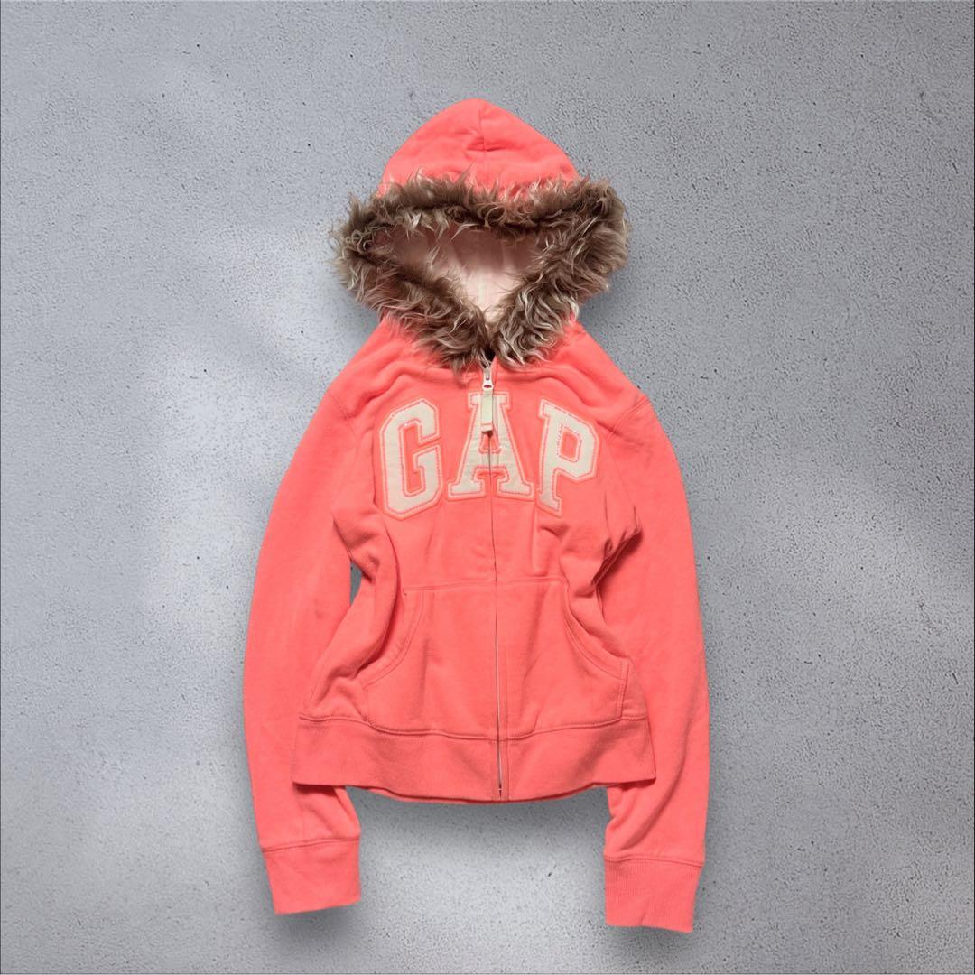 希少y2k 00s GAP ファージップパーカー hoodie平成 短丈 old