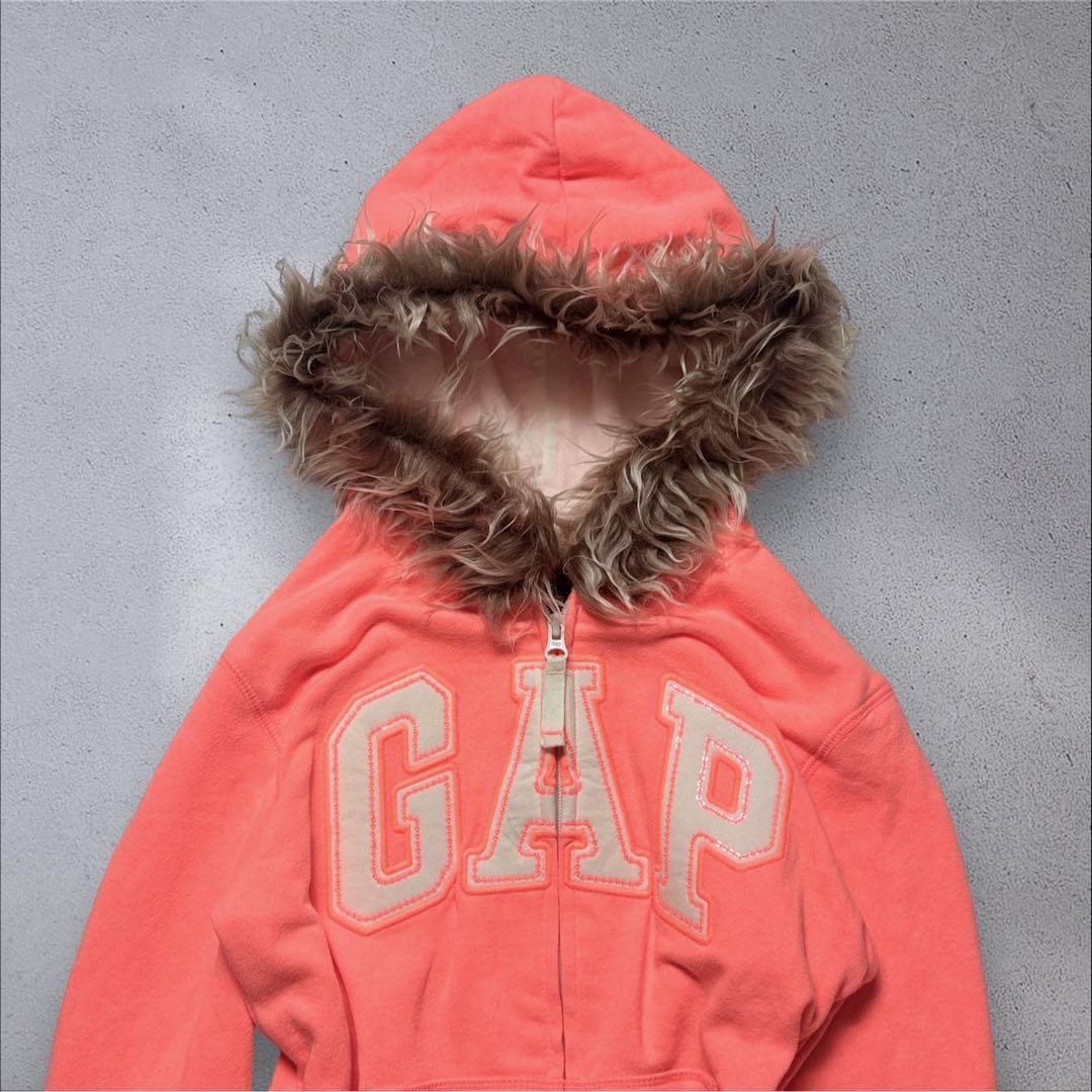 希少y2k 00s GAP ファージップパーカー hoodie平成 短丈 old