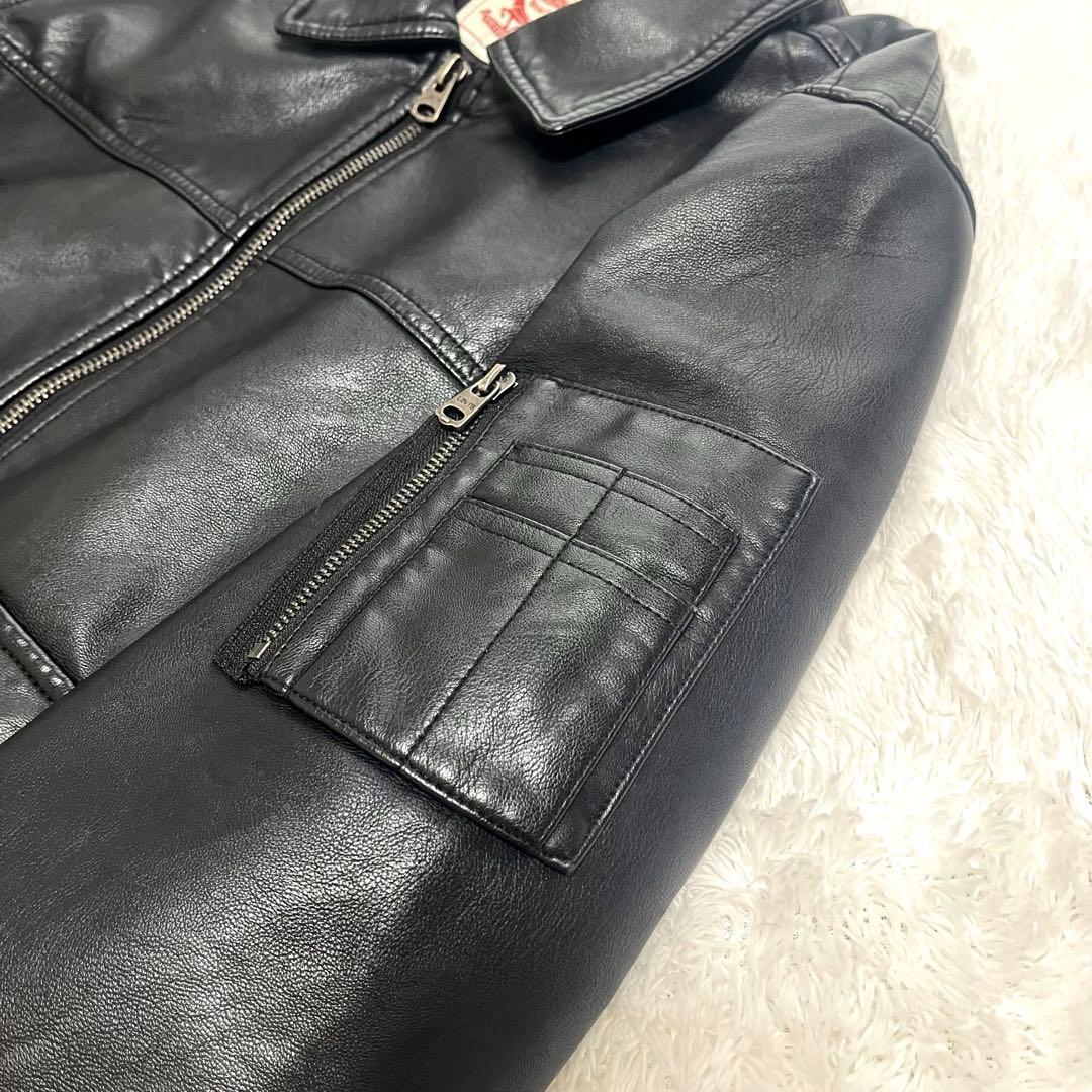 美品 Levi’s リーバイス レザージャケットフライトジャケット　MA-1 黒