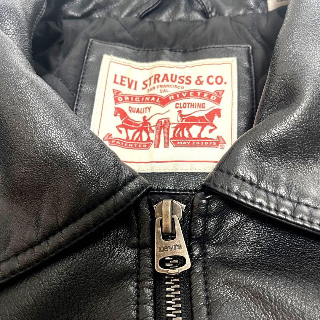 美品 Levi’s リーバイス レザージャケットフライトジャケット　MA-1 黒