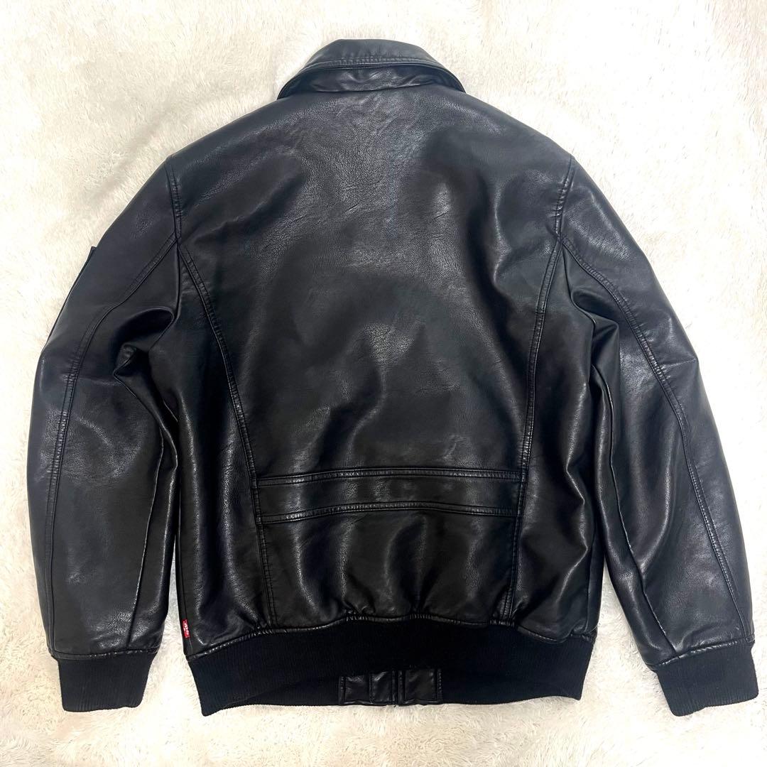 美品 Levi’s リーバイス レザージャケットフライトジャケット　MA-1 黒