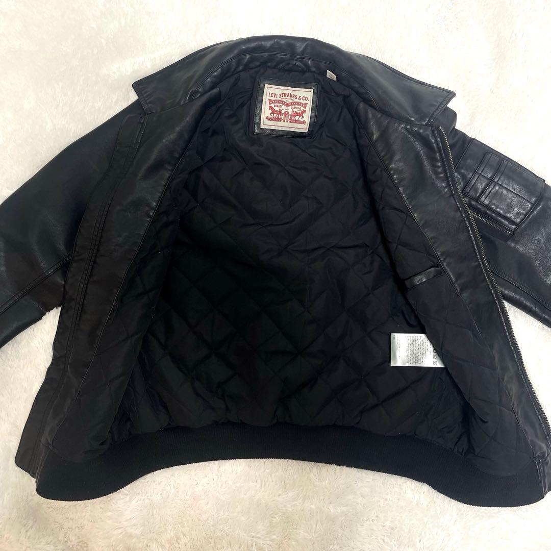 美品 Levi’s リーバイス レザージャケットフライトジャケット　MA-1 黒