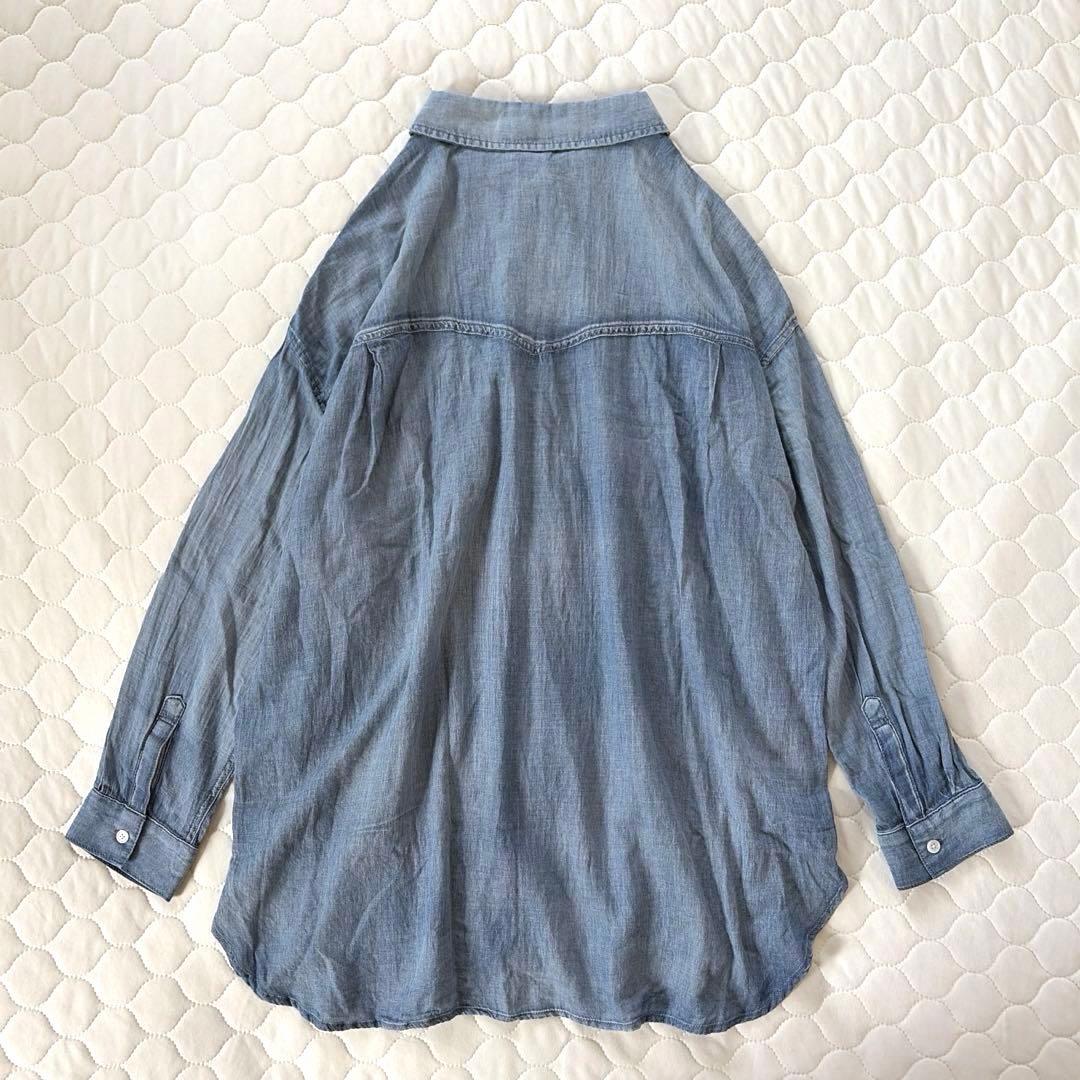 【美品】BEARDSLEY 《FRIPIER》シフォンデニムシャツ　ブルー