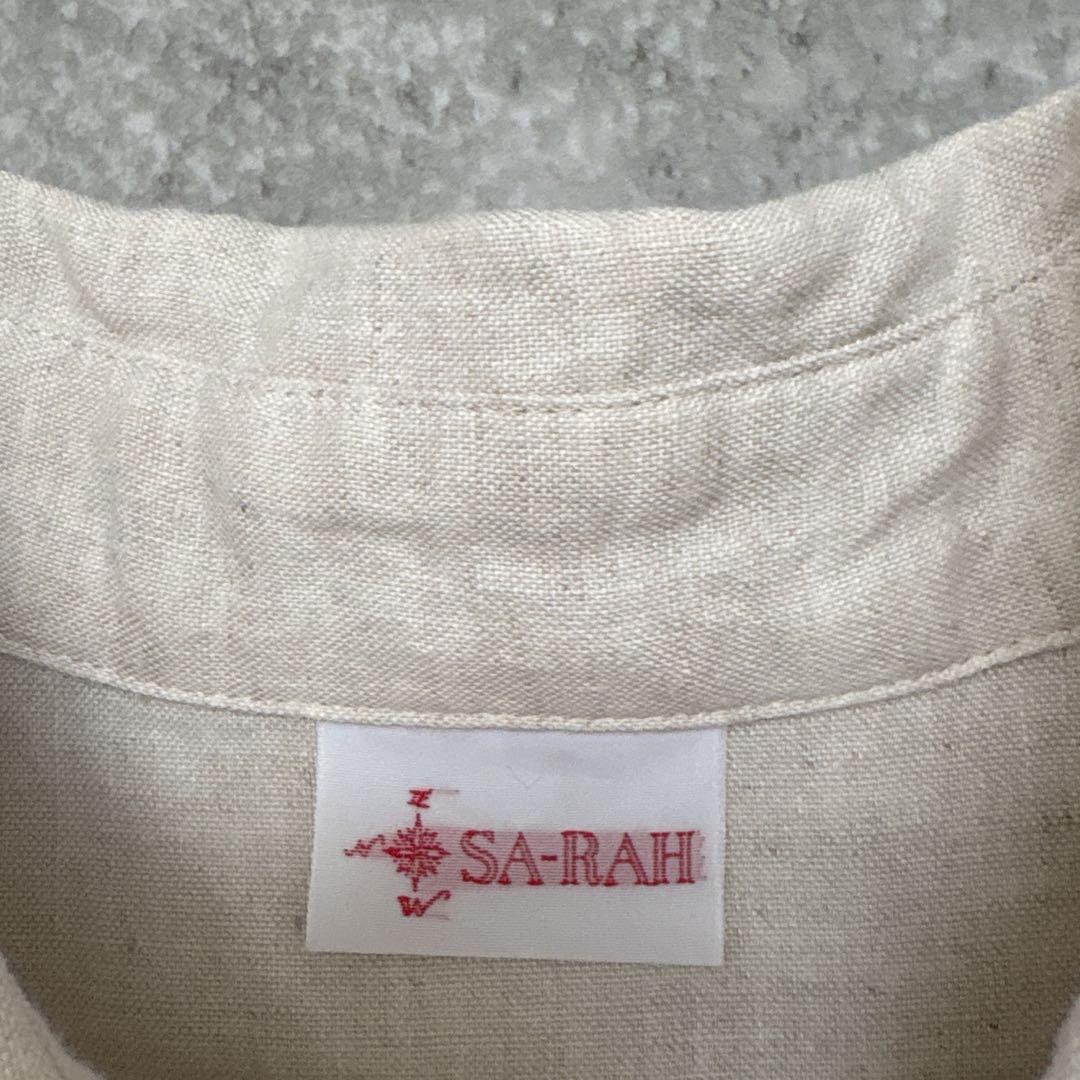 SA-RAH サラ　ちび衿スタンダードリネンワンピース ロング　シェルボタン