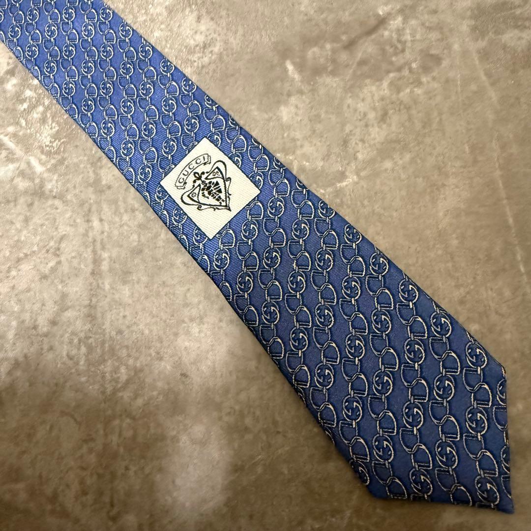 【✨極美品✨】GUCCI グッチ ネクタイ ストライプ柄 GG柄 ホースビット