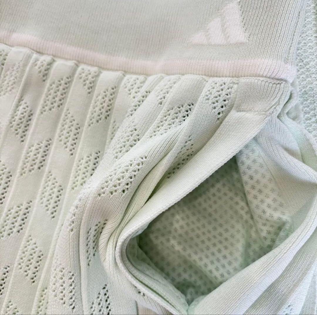 新品adidasゴルフPRIMEKNITケーブルカーディガン　プリーツスカート