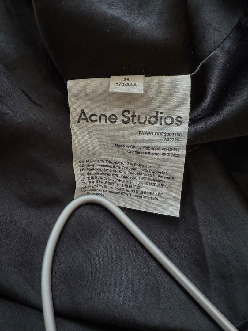 Acne Studios ブラック キャミワンピース ロング