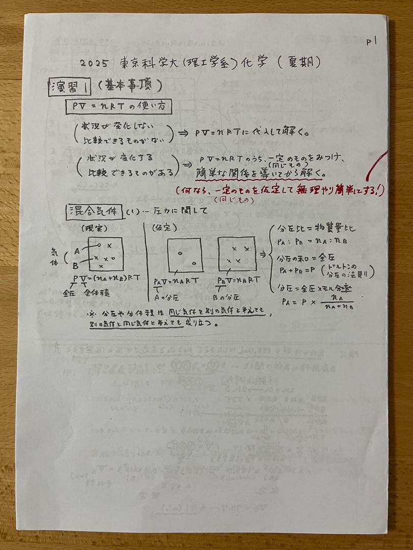 東京科学大[理工学系]化学　2025　夏期講習テキスト