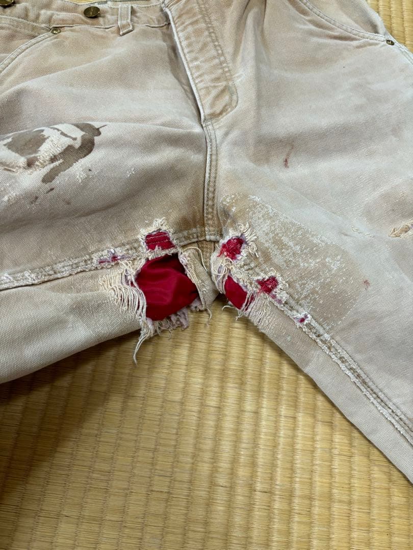 Carhartt フェード ワークパンツ ダメージ