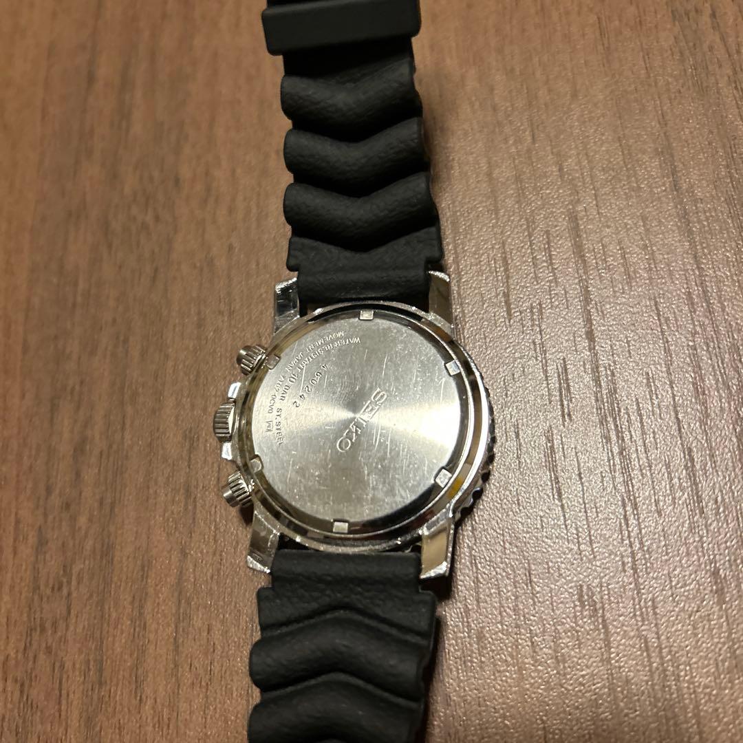 【ペットフータ】SEIKO クロノグラフ ラバーベルト 100m防水