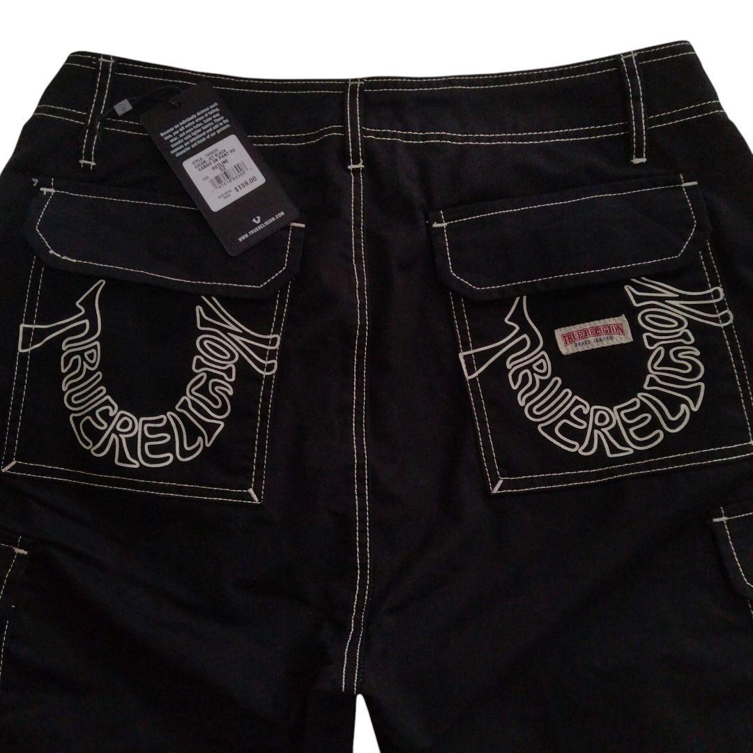 W32 ✨新品未使用 トゥルーレリジョン カーゴパンツ ワークパンツ デニム 黒