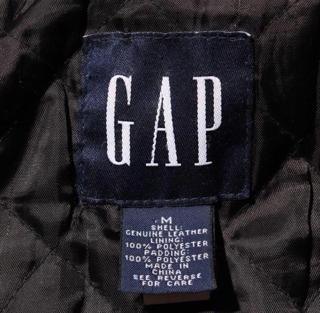 稀少 M アルミジップ OLD GAP レザージャケット オールドギャップ 黒